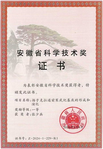 来自安徽省科技创新大会的喜讯：我院张少兵教授团队荣获安徽省自然科学奖一等奖   